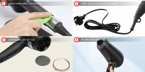 hướng dẫn vệ sinh máy sấy tóc đơn giản