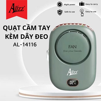 Quạt mini cầm tay kèm dây đeo Alizz AL-14116
