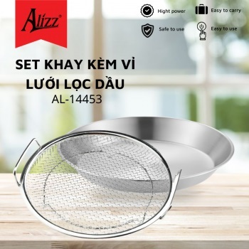 Set khay kèm vỉ lưới lọc dầu Alizz AL-14453