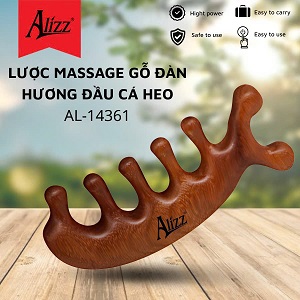 Lược massage gỗ đàn hương đầu cá heo Alizz AL-14361