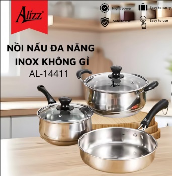 Bộ nồi inox 3 món cao cấp Alizz AL-14411