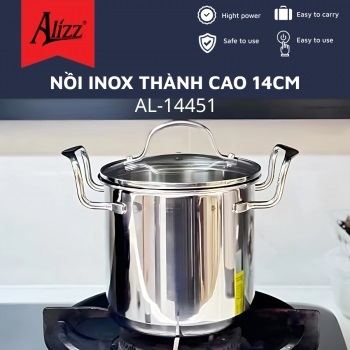 Nồi inox sâu lòng mini 14cm Alizz AL-14451