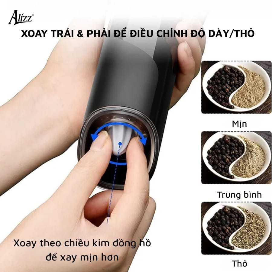 Máy nghiền tiêu cảm biến nghiêng Alizz AL-14498