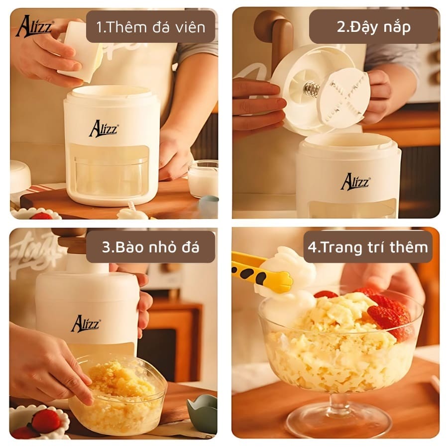 Máy bào đá tuyết xoay tay thủ công Alizz AL-14400