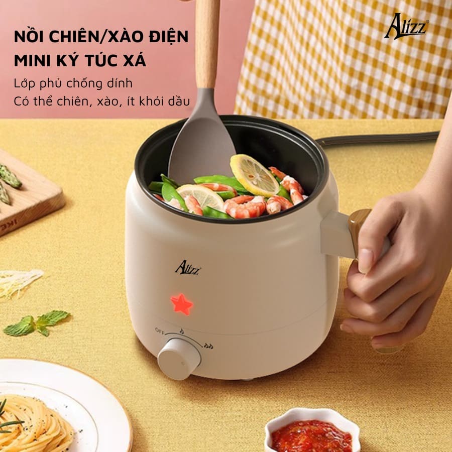 Nồi điện mini nấu mì, nấu cháo, hấp trứng Alizz AL-14502