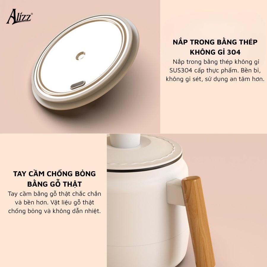 Nồi hấp luộc nấu đa năng mini Alizz AL-14502