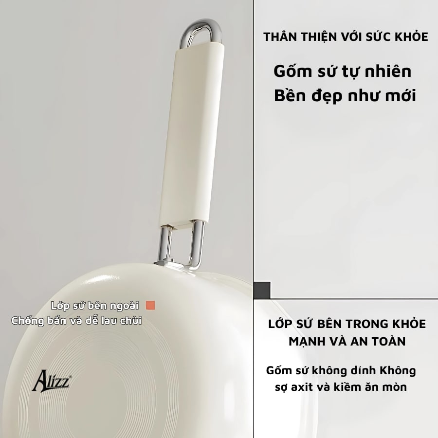 Nồi sứ nấu bột, nấu đồ ăn dặm cho bé Alizz AL-14505