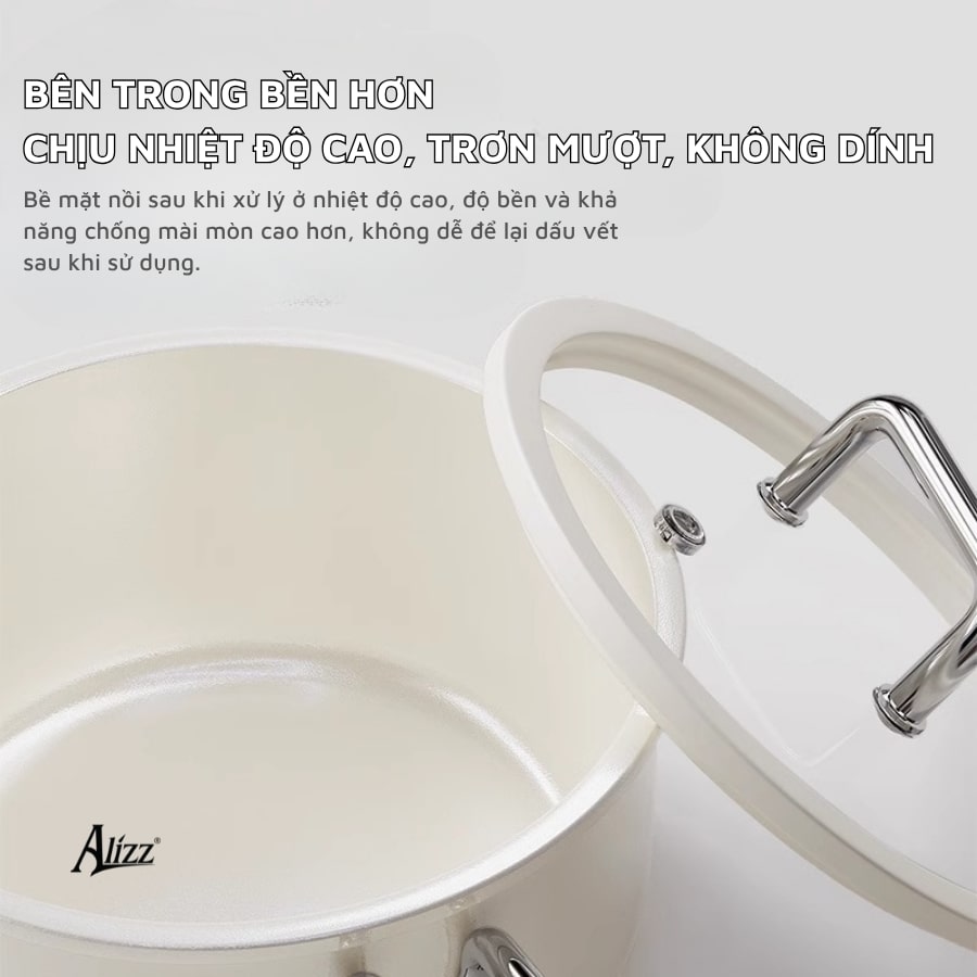 Nồi sứ cao cấp chống dính 20cm Alizz AL-14505
