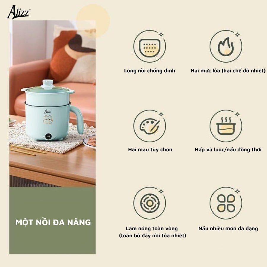 Nồi hấp đa năng dung tích lớn Alizz AL-14493