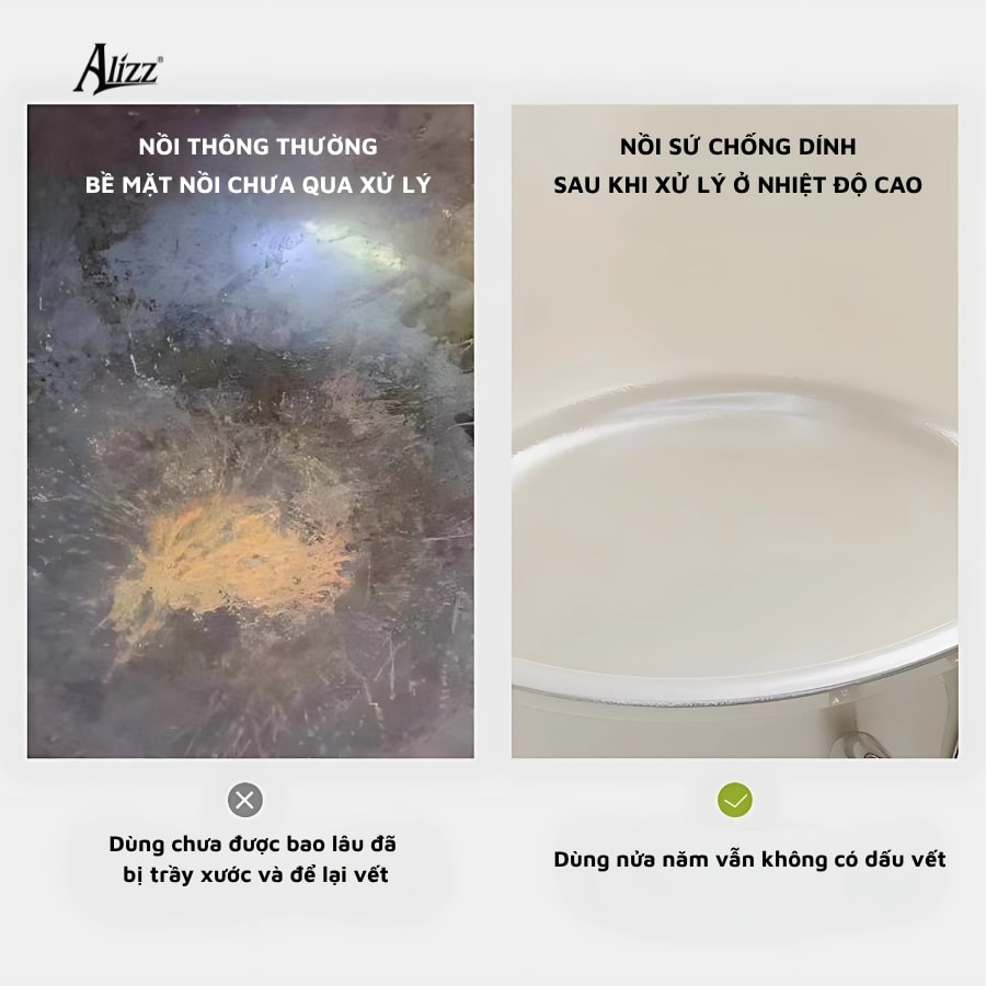 Nồi nấu ăn đa năng bằng sứ 20cm Alizz AL-14505