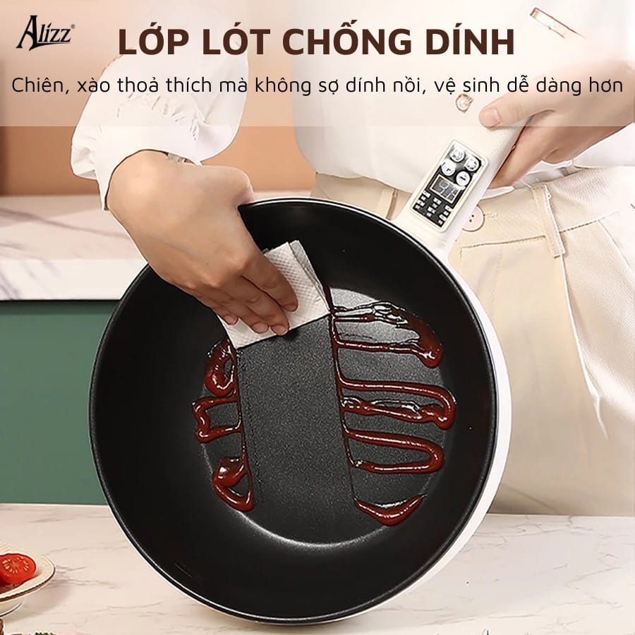 Chảo điện nấu ăn đa năng loại nhỏ Alizz AL-14537