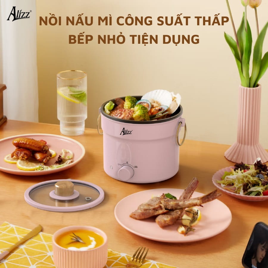 Nồi điện mini đa năng Alizz AL-14549 nấu ăn một người