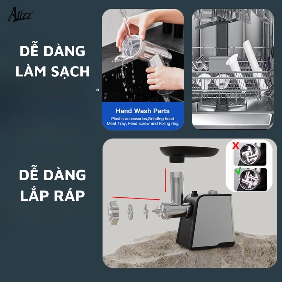 Máy xay thịt công suất lớn Alizz AL-14474