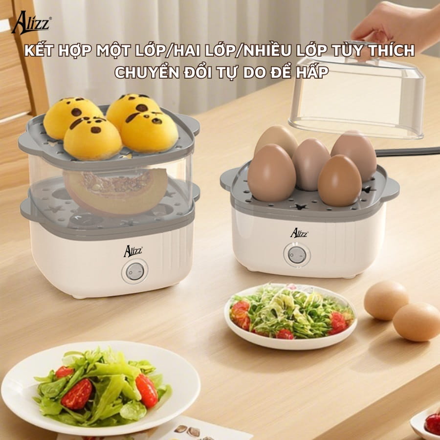 Máy hấp thực phẩm 2 tầng nhỏ gọn Alizz AL-14550