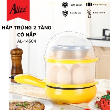 Máy hấp trứng đa năng mini 2 tầng Alizz AL-14504